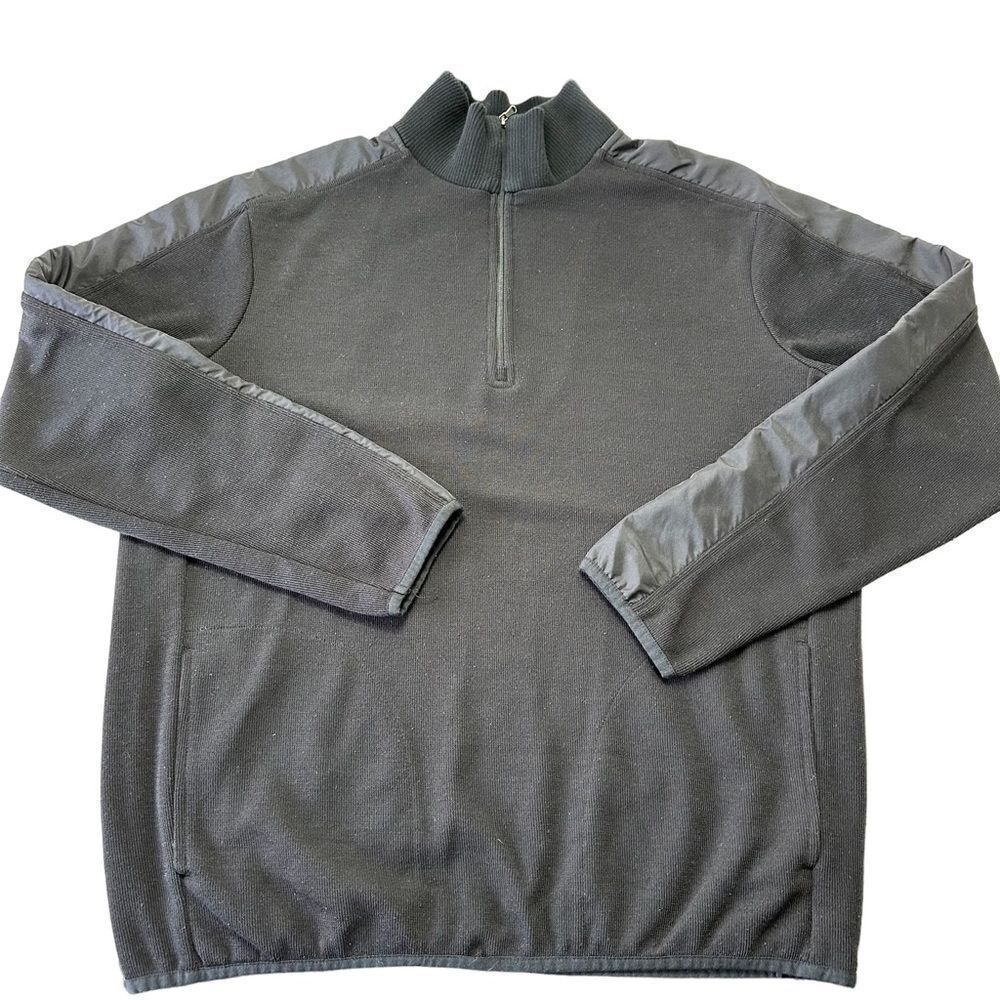 Antigua Black‎ Quarter Zip Pullover Sweater, Large